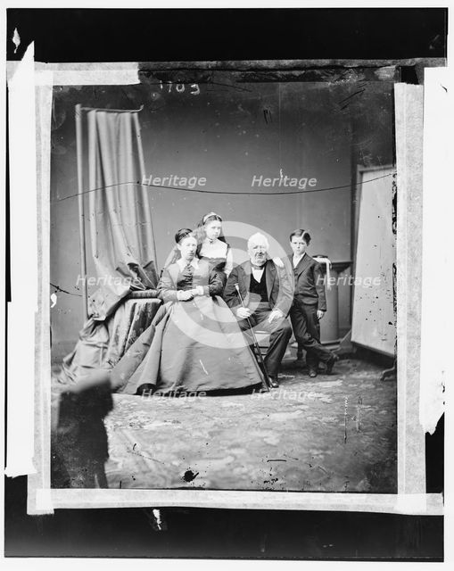 Grant, Mrs. U.S. and son (Jesse) and daughter (Nellie) also her father Mr. Dent, c.1865-1880. Creator: Unknown.