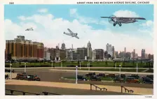 Grant Park and Michigan Avenue skyline, Chicago, Illinois, USA, 1928