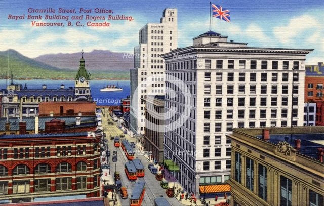 Granville Street, Vancouver, British Columbia, Canada, 1940. Artist: Unknown