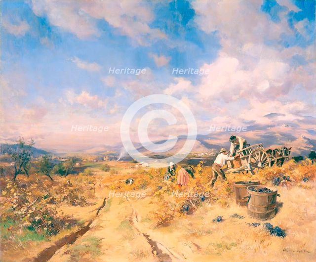 Grape harvest in Provence, c. 1815. Creator: Martin, Étienne (1858-1945).