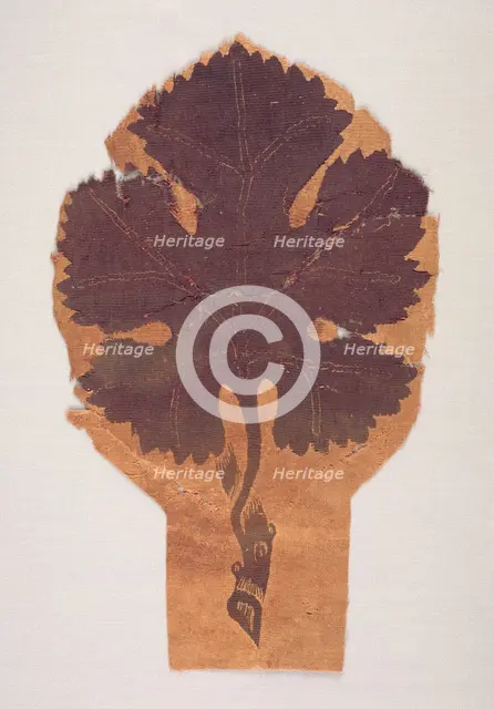 Grape Leaf from a Curtain, 400s-500s. Creator: Unknown.