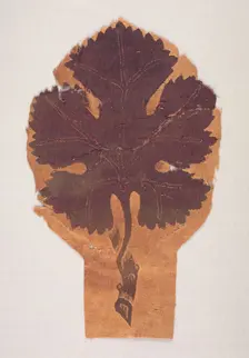 Grape Leaf from a Curtain, 400s-500s. Creator: Unknown