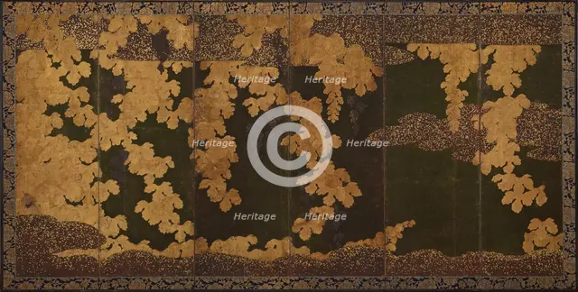 Grape vines, Momoyama period, 1568-1615. Creator: Kano Eitoku.