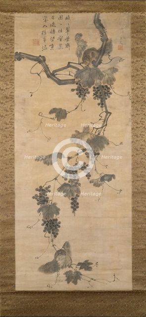 Grapevine and Squirrels, early 19th century. Creator: Unknown.