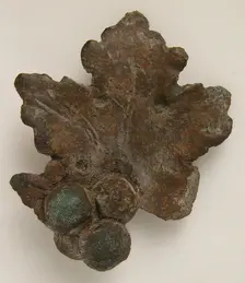 Grapes and Grape Leaf, Coptic, 3rd century. Creator: Unknown
