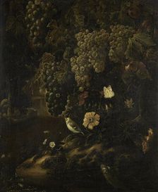 Grapes, Flowers and Animals, 1665-1719. Creator: Isac Vromans
