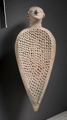 Grater with Handle in the Form of a Male Head, 300 B.C.-A.D. 300. Creator: Unknown
