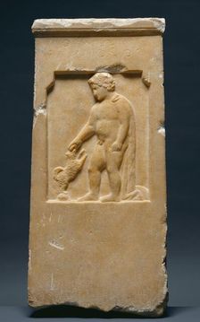Grave Stele of Moschion with his Dog, about 375 BC. Creator: Unknown