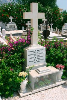 Graveyard of Karavados Church, Kefalonia, Greece. Creator: Peter Thompson