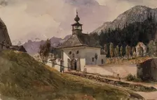 Graveyard in Ischl, 1838. Creator: Rudolf von Alt
