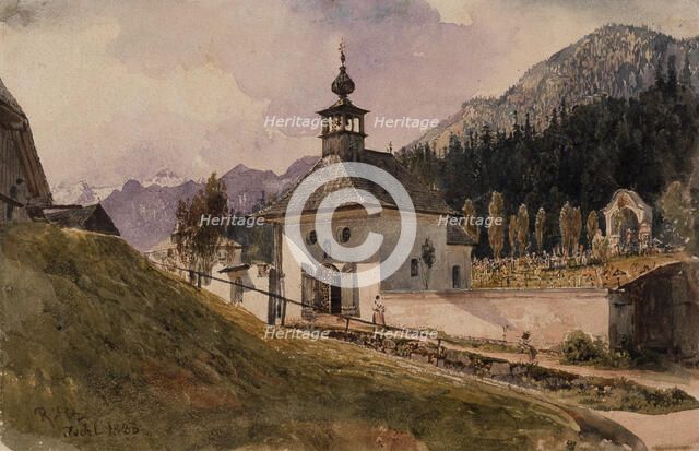 Graveyard in Ischl, 1838. Creator: Rudolf von Alt.