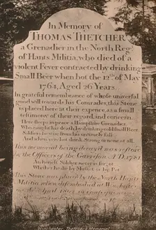 Gravestone of Thomas Thetcher, Winchester Cathedral, Hampshire, early 20th century(?)