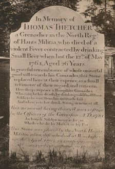Gravestone of Thomas Thetcher, Winchester Cathedral, Hampshire, early 20th century(?)