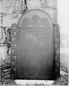 Gravestone of first man killed in Revolutionary War, Westminster, Vt., c.between 1900 and 1910. Creator: Unknown