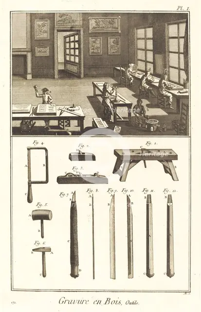 Gravure en Bois, Outils: pl. I, 1771/1779. Creator: Antonio Baratta.