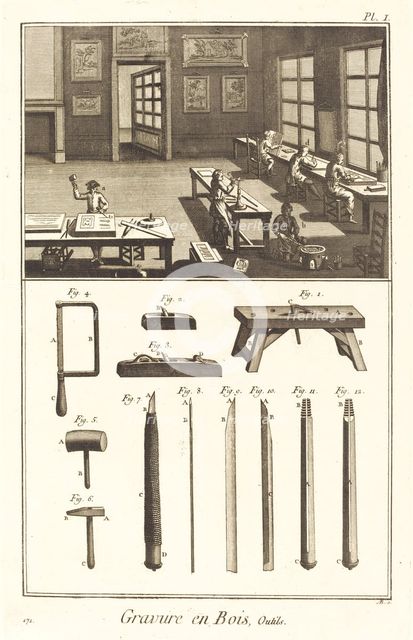 Gravure en Bois, Outils: pl. I, 1771/1779. Creator: Antonio Baratta.