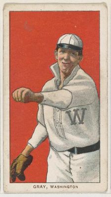 Gray, Washington, American League, from the White Border series (T206) for the American..., 1909-11. Creator: American Tobacco Company