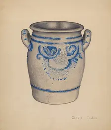 Gray Pottery Jar, c. 1940. Creator: Gerald Scalise