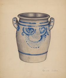 Gray Pottery Jar, c. 1940. Creator: Gerald Scalise