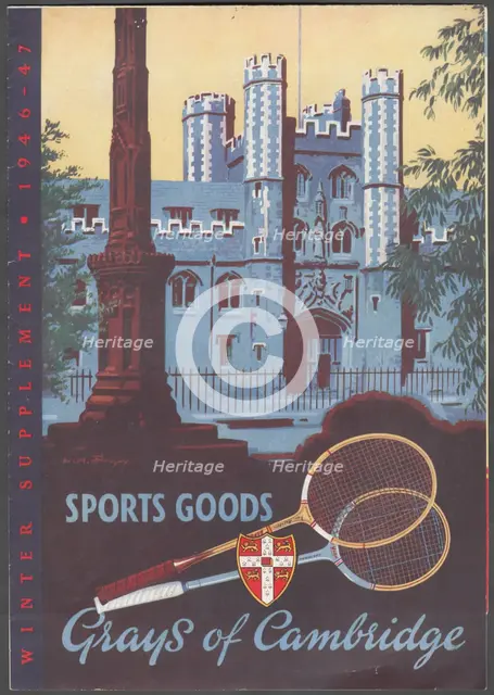 Gray's of Cambridge Sports equipment, 1946. Artist: Wilfred Fryer