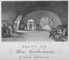 Gray's Inn Wine Establishment, High Holborn, London, 1840. Artist: William Johnstone White