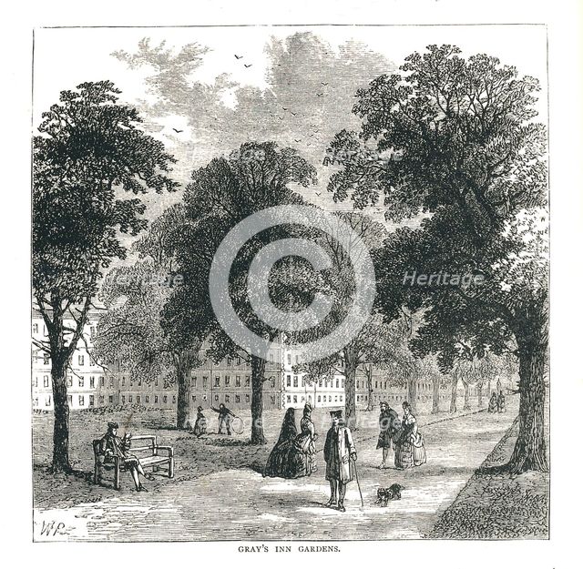 Gray's Inn Gardens, 1878. Artist: Unknown