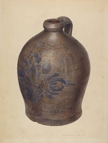 Gray Stone Crockery Jug, c. 1939. Creator: Henrietta S. Hukill