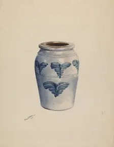 Gray Stoneware Crock, c. 1937. Creator: Charles Moss