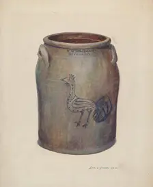 Gray Stoneware Crock, c. 1939. Creator: Luella Schroeder