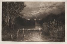 Grayling Fishing, 1897. Creator: Francis Seymour Haden (British, 1818-1910)