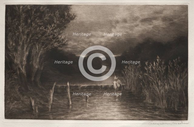 Grayling Fishing, 1897. Creator: Francis Seymour Haden (British, 1818-1910).