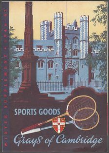 Gray's of Cambridge Sports equipment, 1946. Artist: Wilfred Fryer
