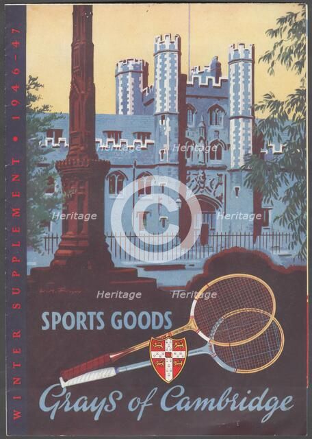 Gray's of Cambridge Sports equipment, 1946. Artist: Wilfred Fryer