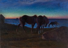 Grazing by the Shore, 1900. Creator: Kreuger, Nils (1858-1930)
