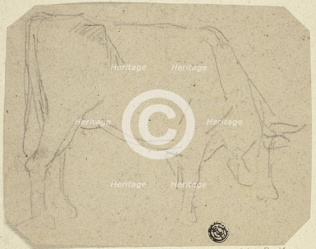 Grazing Cow (Turned to Right) (recto); Hindquarters of a Horse (verso), n.d. Creator: Unknown.