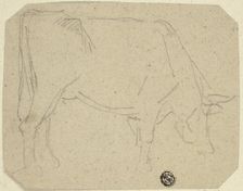 Grazing Cow (Turned to Right) (recto); Hindquarters of a Horse (verso), n.d. Creator: Unknown