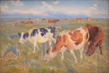 Grazing Cows on the Island of Saltholm, 1892. Creator: Theodor Esbern Philipsen