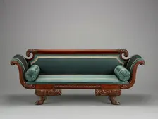"Grecian" sofa, about 1825-1835. Creator: Unknown