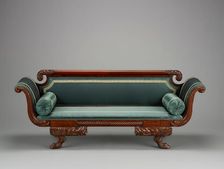 "Grecian" sofa, about 1825-1835. Creator: Unknown