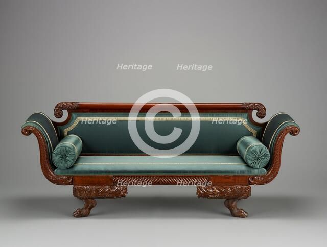 "Grecian" sofa, about 1825-1835. Creator: Unknown.