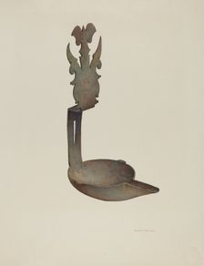 Grease Lamp, 1935/1942. Creator: Robert W.R. Taylor