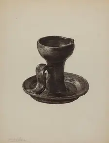 Grease Lamp, c. 1939. Creator: Yolande Delasser
