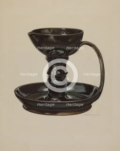 Grease Lamp, c. 1940. Creator: Henry Moran.