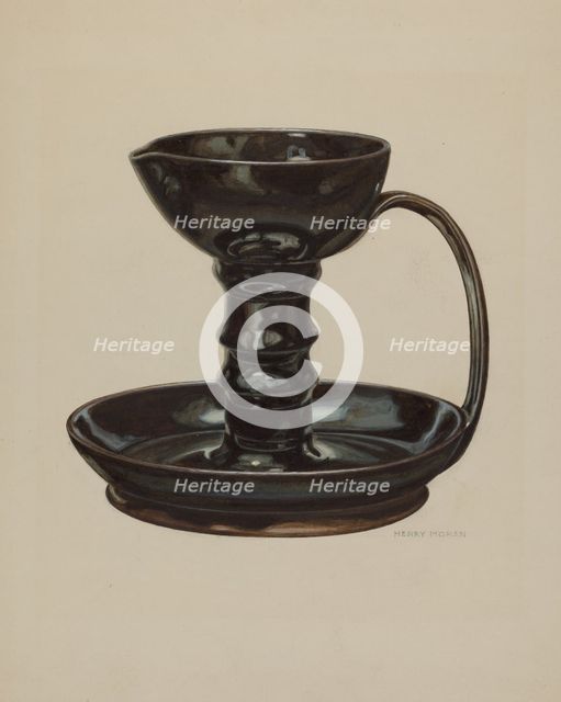 Grease Lamp, c. 1940. Creator: Henry Moran.