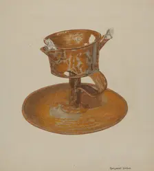 Grease Lamp, c. 1941. Creator: Margaret Golden
