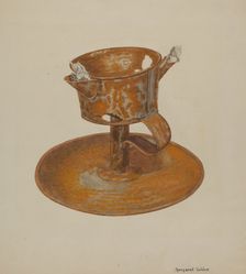 Grease Lamp, c. 1941. Creator: Margaret Golden