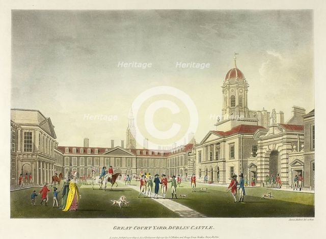 Great Courtyard, Dublin Castle, published July 1792. Creator: James Malton.