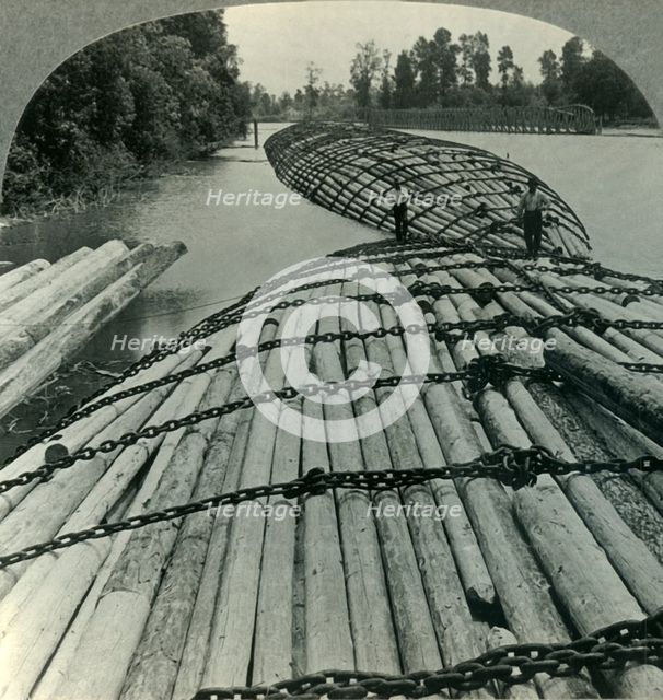 'Great Chained Log Rafts on the Columbia River, Wash.', c1930s. Creator: Unknown.