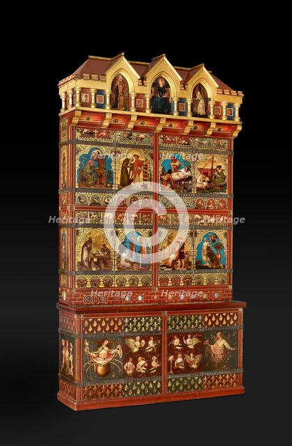 Great Bookcase, 1856-1862. Artists: William Burges, Sir Edward Coley Burne-Jones.