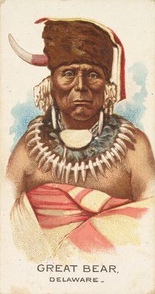 Great Bear, Delaware, from the American Indian Chiefs series (N2) for Allen & Ginter Cigar..., 1888. Creator: Allen & Ginter